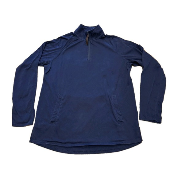 Five Four Long Sleeve T-Shirt Navy Men's Size Medium Mock Neck Shirt Stretch - Picture 1 of 8